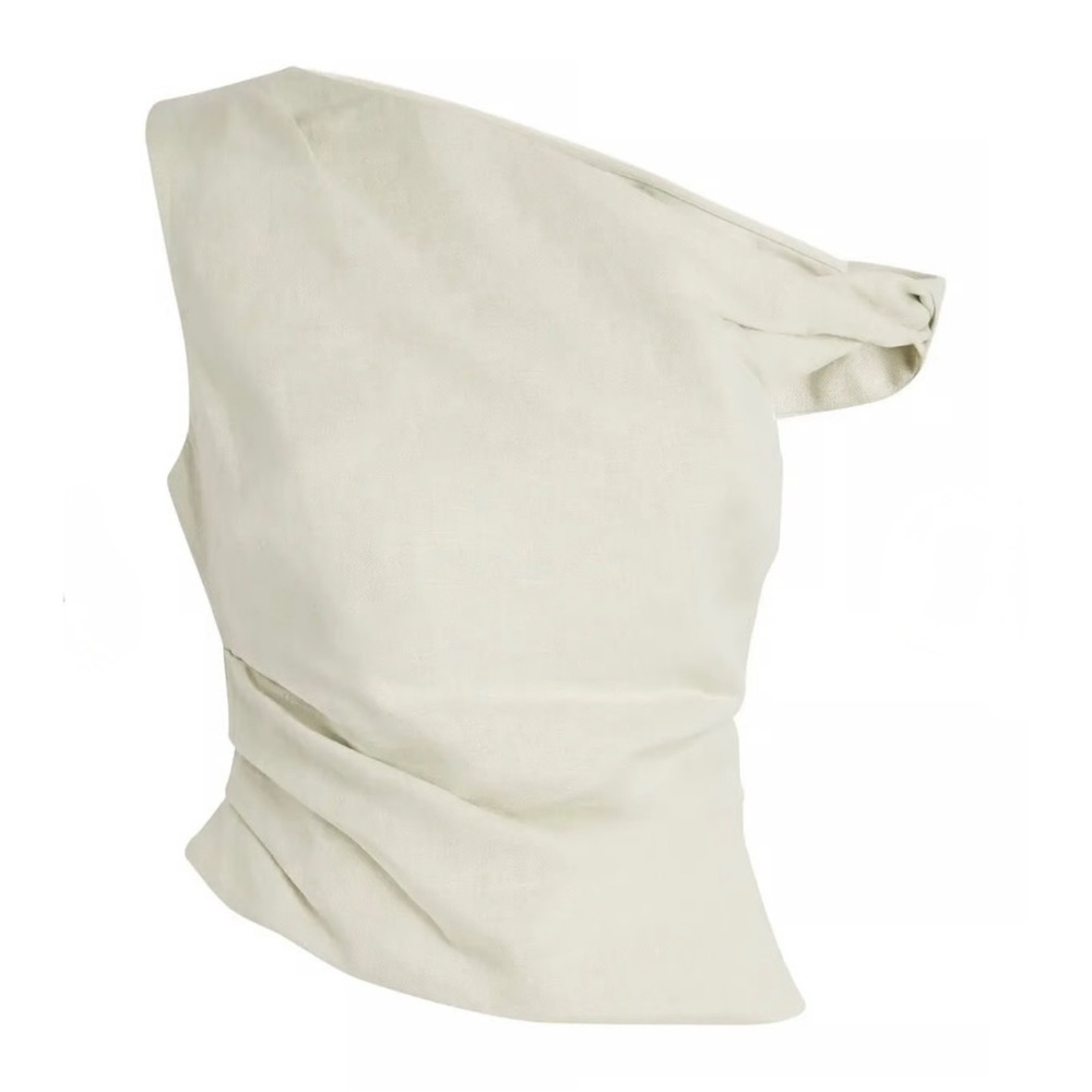 NWT Sir the Label Linen Asymmetrical Twist Top in Sage